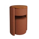 Ver imagem 1 de Kit Puff Penteadeira Vega com Espelho e Puff Menor Boucle Premium Maquiagem Quarto - Terra Cota