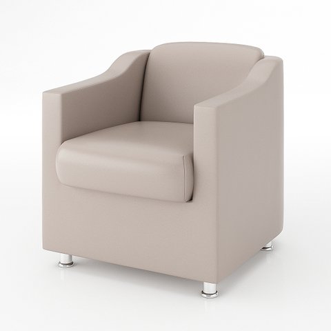 Poltrona Bia para Salão Recepção Consultório Balaqui Decor Cor:courino Bege