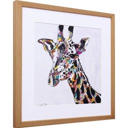 Quadro Decorativo Ilustração Girafa Colorida 40x40cm - 2