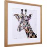 Quadro Decorativo Ilustração Girafa Colorida 40x40cm - 2