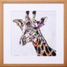 Quadro Decorativo Ilustração Girafa Colorida 40x40cm - 1