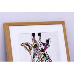 Quadro Decorativo Ilustração Girafa Colorida 40x40cm - 5