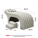Ver imagem 4 de Maca Salão de Beleza Para Esteticista Charme e Puff Escada Estofada 190x60cm Sintético - Desk Design