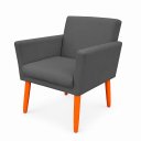 Ver imagem 4 de Poltrona Cadeira para Sala Confortável e Minimalista Paris em Suede Chumbo