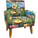 Ver imagem 1 de Poltrona Decorativa Infantil Para Quarto Sala De Brinquedos Suede Desenho Pé Castanho
