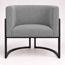 Ver imagem 7 de Poltrona Decorativa Luna Bouclé Premium para Sala Escritório Recepção Base Circular em Ferro Madeira