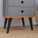 Ver imagem 4 de Mesa de Cabeceira Moderna Mesinha Canto Quarto Apoio Cama 2 Gavetas e Nicho Decoração Retrô Dream