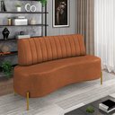 Ver imagem 2 de Sofá 2 Lugares Living 160cm Pé Ferro Dourado Maraú Sint Pu Nozes K01 - D'Rossi