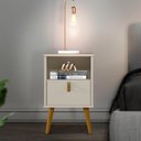 Ver imagem 1 de Mesinha para Cabeceira Pequena com Gaveta Off White Conchas Jm Móveis