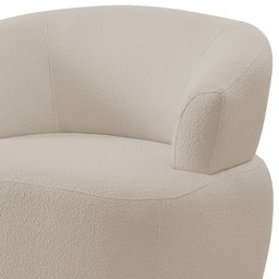 Kit 02 Poltronas Giratória Orgânica para Sala Living Florea M05 Bouclê Creme - Lyam Decor - 5
