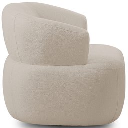 Kit 02 Poltronas Giratória Orgânica para Sala Living Florea M05 Bouclê Creme - Lyam Decor - 6