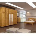 Ver imagem 1 de Guarda-roupa 12 Portas Cama Cômoda 6 Gavetas Madeira Mel