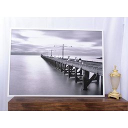Quadro Decorativo em Preto e Branco Plataforma de Pesca 140x100cm - 2