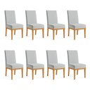 Ver imagem 1 de Kit 8 Cadeiras de Jantar Brisa Suede Base de Madeira - Pallazio Cor:Cinza