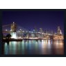 Quadro Poster Ponte Brooklyn II Nova York Noite 140x100cm - 1