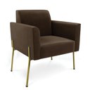 Ver imagem 7 de Sofá Namoradeira e 2 Poltronas Pé de Ferro Dourado Marisa Suede Marrom D03 - D'Rossi