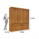 Ver imagem 3 de Guarda Roupa Casal 3 Portas 9 Gavetas Chicago-cinamomo Tcil Móveis