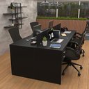 Ver imagem 4 de Estação de Trabalho 4 Lugares Mesa 140x60 com 2 Gavetas Escritório - Preto
