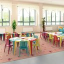 Ver imagem 5 de Mesa Plástica Triangular Infantil Amarela 64x59cm Tramontina Sofia Brincar Estudar