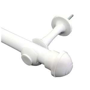 Kit 4 Suporte para Varão Cortina com Ponteira 28mm Branco