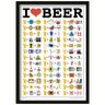 Quadro Decorativo Poster I Love Beer Eu Amo Cerveja sem Vidro 64x94cm - 1