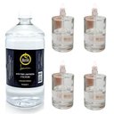 Ver imagem 1 de Kit 4 Lamparinas Decorativa Cilindrica Incolor+ 1l de Fluido