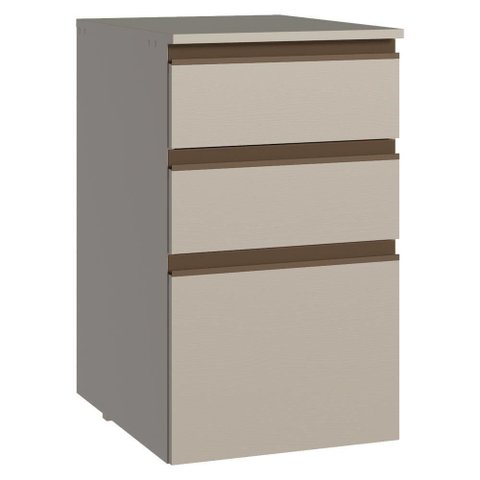 Balcão de Cozinha 40 Cm 3 Gavetas Suspenso Nice Madesa Crema