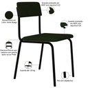 Ver imagem 4 de Kit 04 Cadeiras Estofada para Sala de Jantar Sense Preto C01 Linho Verde Musgo - Lyam Decor