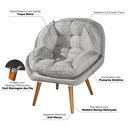 Ver imagem 4 de Conjunto 2 Poltronas Sênior Suede Premium Pés de Madeira:cinza