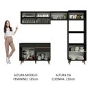 Ver mais imagens de Armário de Cozinha Completa 260cm Preto Reims Madesa XC01
