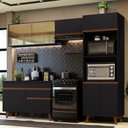 Ver imagem 1 de Armário de Cozinha Completa 260cm Preto Reims Madesa XC01