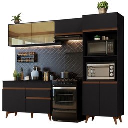 Armário de Cozinha Completa 260cm Preto Reims Madesa XC01 - 11