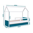 Ver imagem 4 de Cama Infantojuvenil Casinha com Auxiliar e 2 Colchões Branco Azul Secreto Sonho Completa Móveis