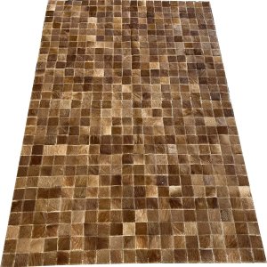 Tapete de couro marrom 1,00x1,50 sem borda peça 5x5cm