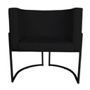 Ver imagem 3 de Kit 3 Poltronas Decorativa Luana Base Preta Pu Preto - Montanaris Decor Md Montanaris Decor