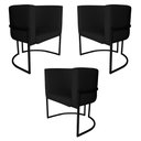 Ver imagem 1 de Kit 3 Poltronas Decorativa Luana Base Preta Pu Preto - Montanaris Decor Md Montanaris Decor