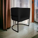 Ver imagem 2 de Kit 3 Poltronas Decorativa Luana Base Preta Pu Preto - Montanaris Decor Md Montanaris Decor