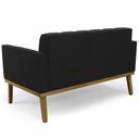 Ver imagem 7 de Sofá Namoradeira Base Madeira Castanho Ana Suede Preto - Ibiza