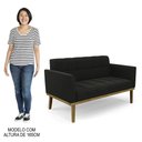 Ver imagem 5 de Sofá Namoradeira Base Madeira Castanho Ana Suede Preto - Ibiza