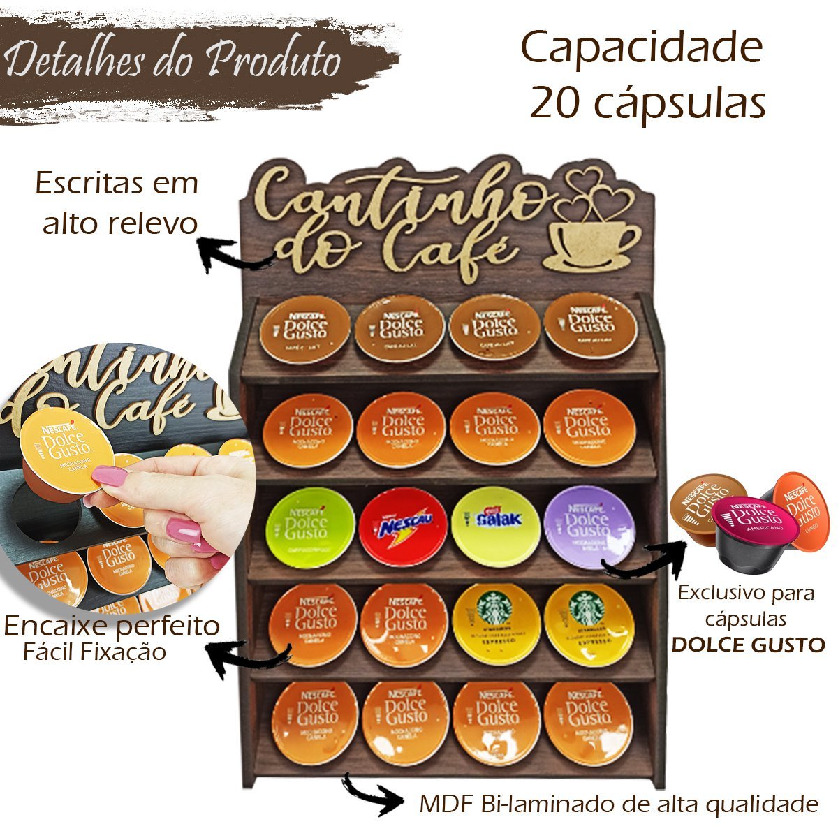 Porta Capsulas Dolce Gusto Suporte Cápsulas Cantinho do Café - 2