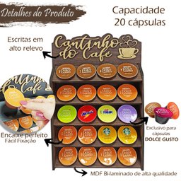 Porta Capsulas Dolce Gusto Suporte Cápsulas Cantinho do Café - 2