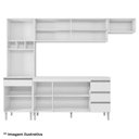 Ver imagem 3 de Cozinha com Balcão e Tampo 160cm Ambiente Andréia Amêndoa Branco - Ajl