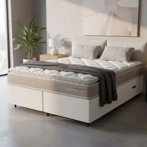 Cama Box com Colchão de Espuma D45 Pillow Top Ortopédico Domo Queen 158cm
