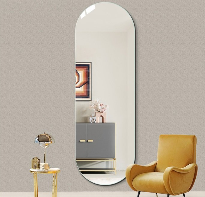 Espelho Decorativo Lapidado Oval 50x100cm Woodglass - 3