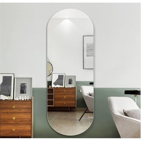 Espelho Decorativo Lapidado Oval 50x100cm Woodglass