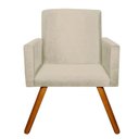 Ver imagem 3 de Kit 04 Poltronas Decorativa Nina Suede Bege com Encosto Alto - D'Rossi