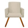 Kit 04 Poltronas Decorativa Nina Suede Bege com Encosto Alto - D'Rossi - 3