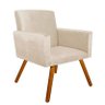 Kit 04 Poltronas Decorativa Nina Suede Bege com Encosto Alto - D'Rossi - 2