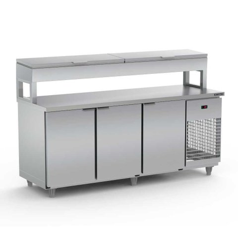 Balcão de Serviço Refrigerado Condimentador 2,50 Metros Inox Bsrc2500 220v - Refrimate
