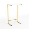 Mesa Lateral para Sofá com Estrutura de Metal 72x40x30 Dourado Mdf/branco - 4